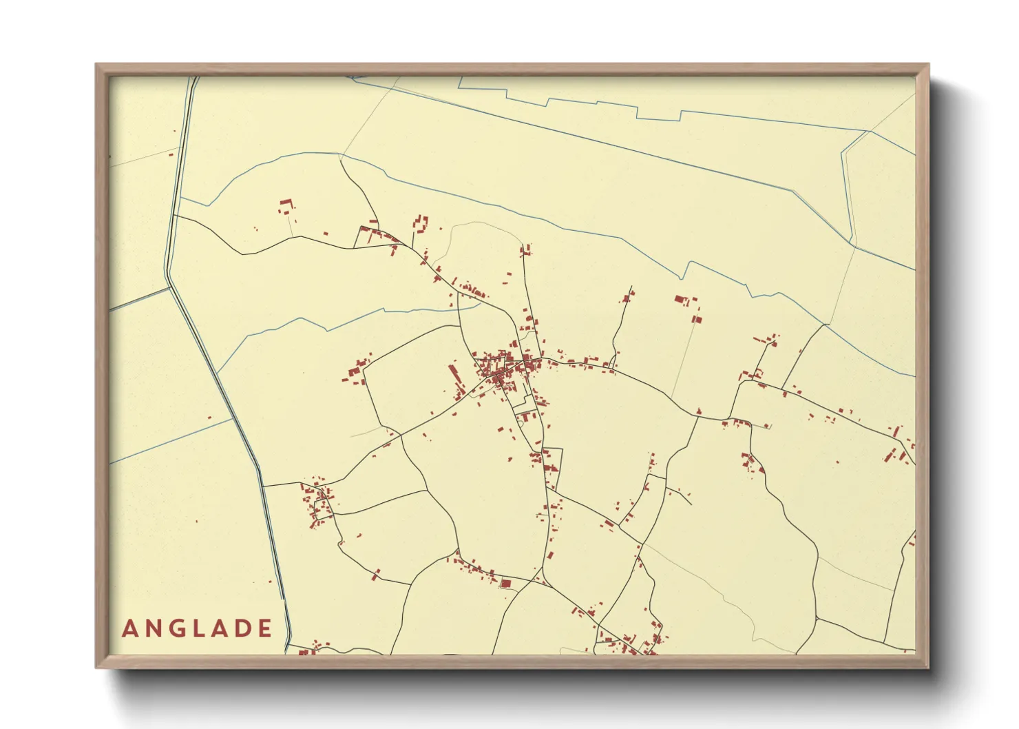 Une affiche de carte sur Anglade