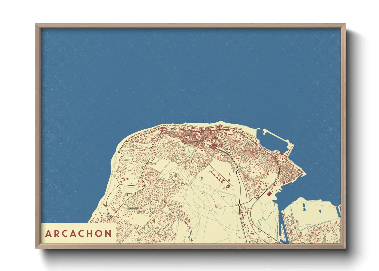 Une affiche de carte sur Arcachon