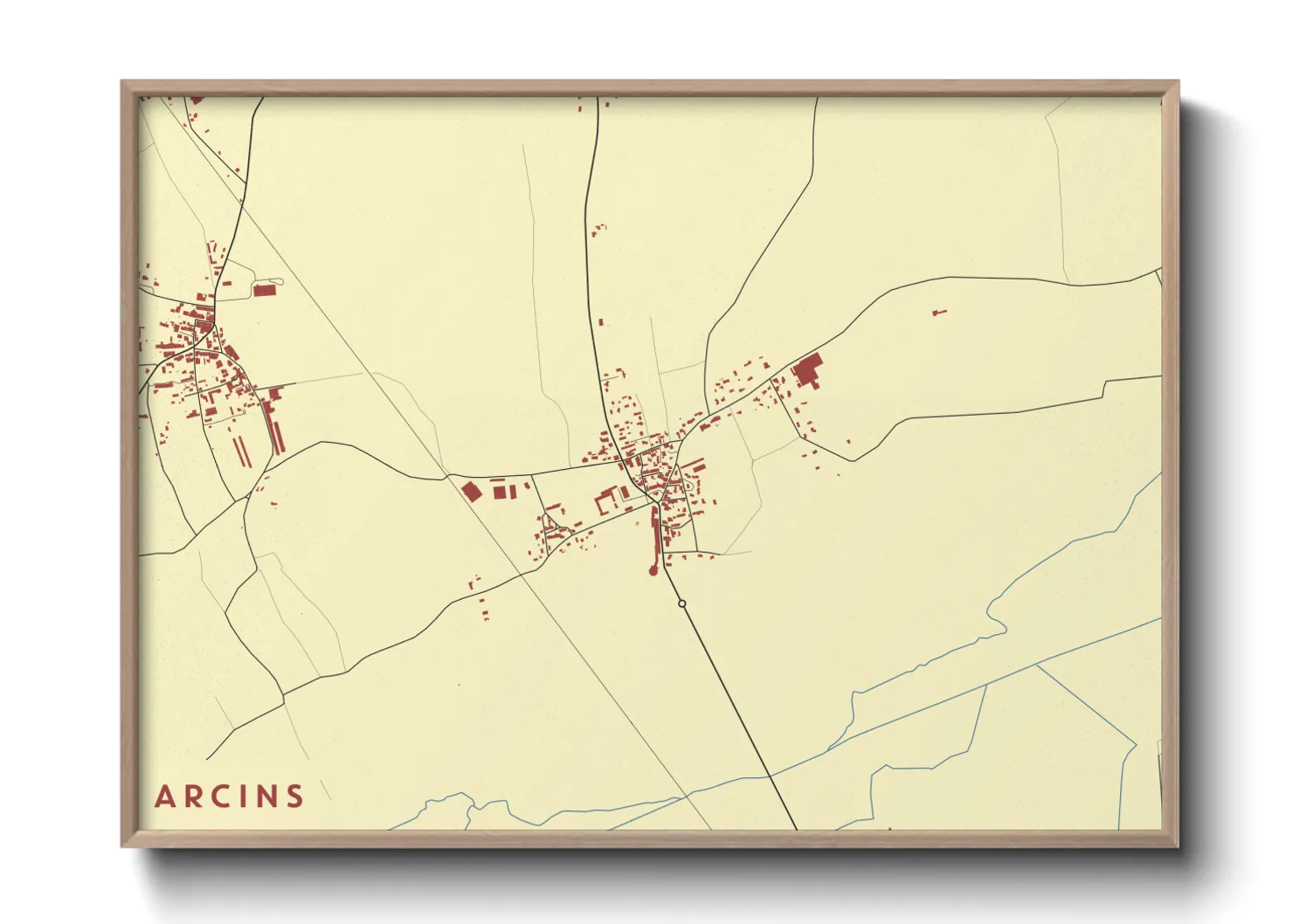 Une affiche de carte sur Arcins