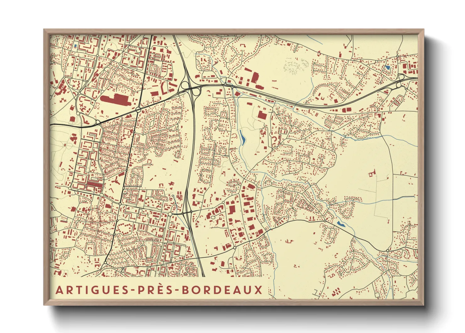 Une affiche de carte sur Artigues-près-Bordeaux
