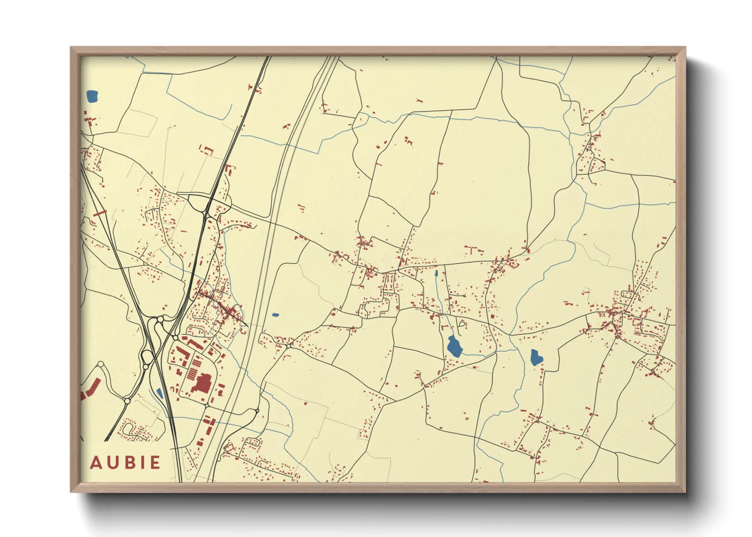 Une affiche de carte sur Aubie