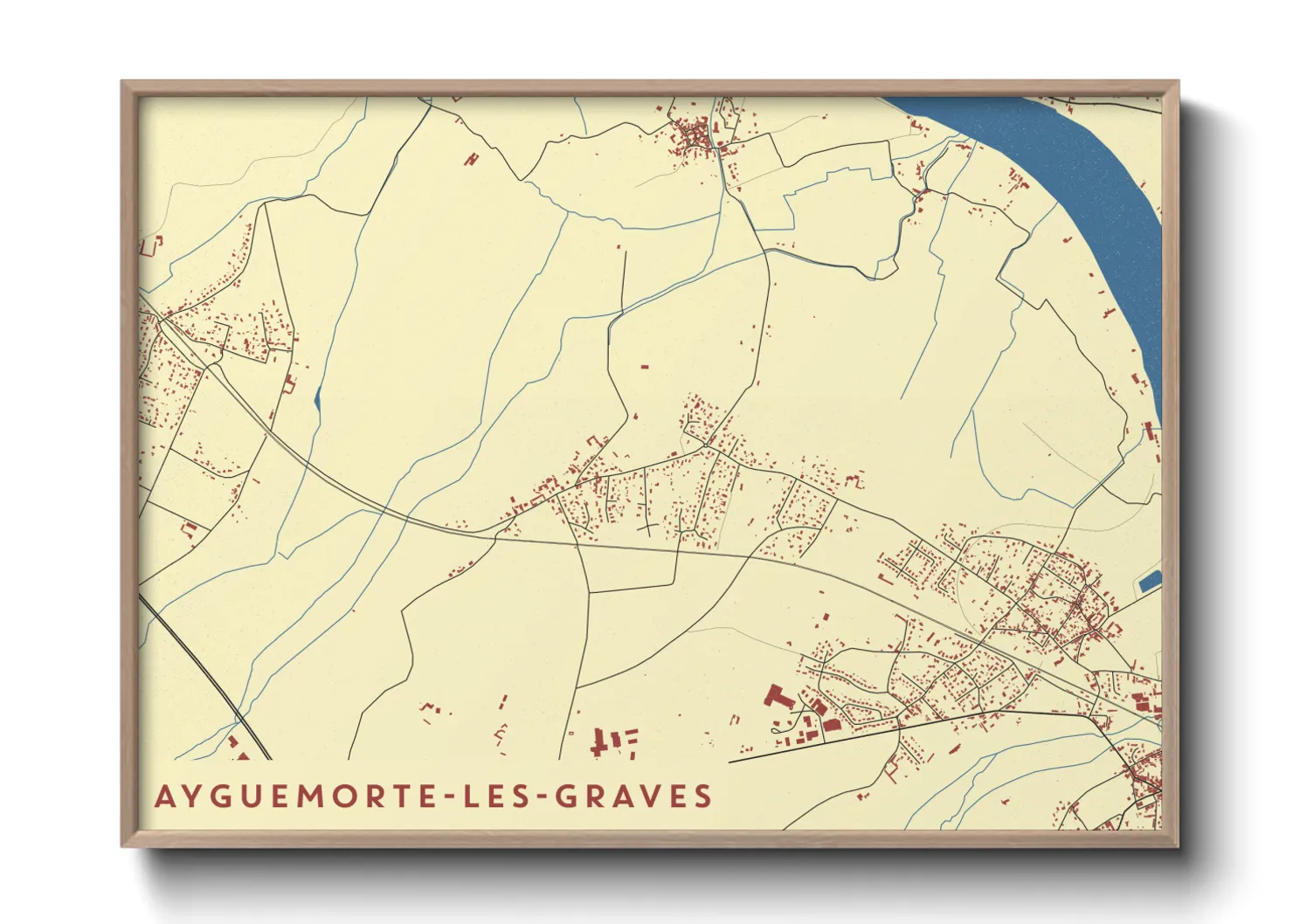 Une affiche de carte sur Ayguemorte-les-Graves