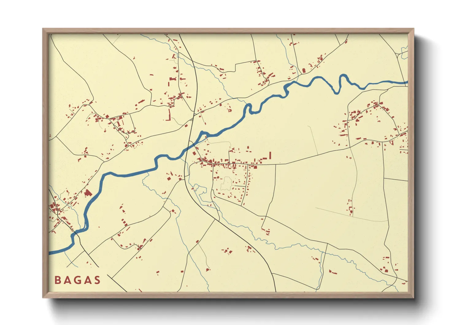 Une affiche de carte sur Bagas