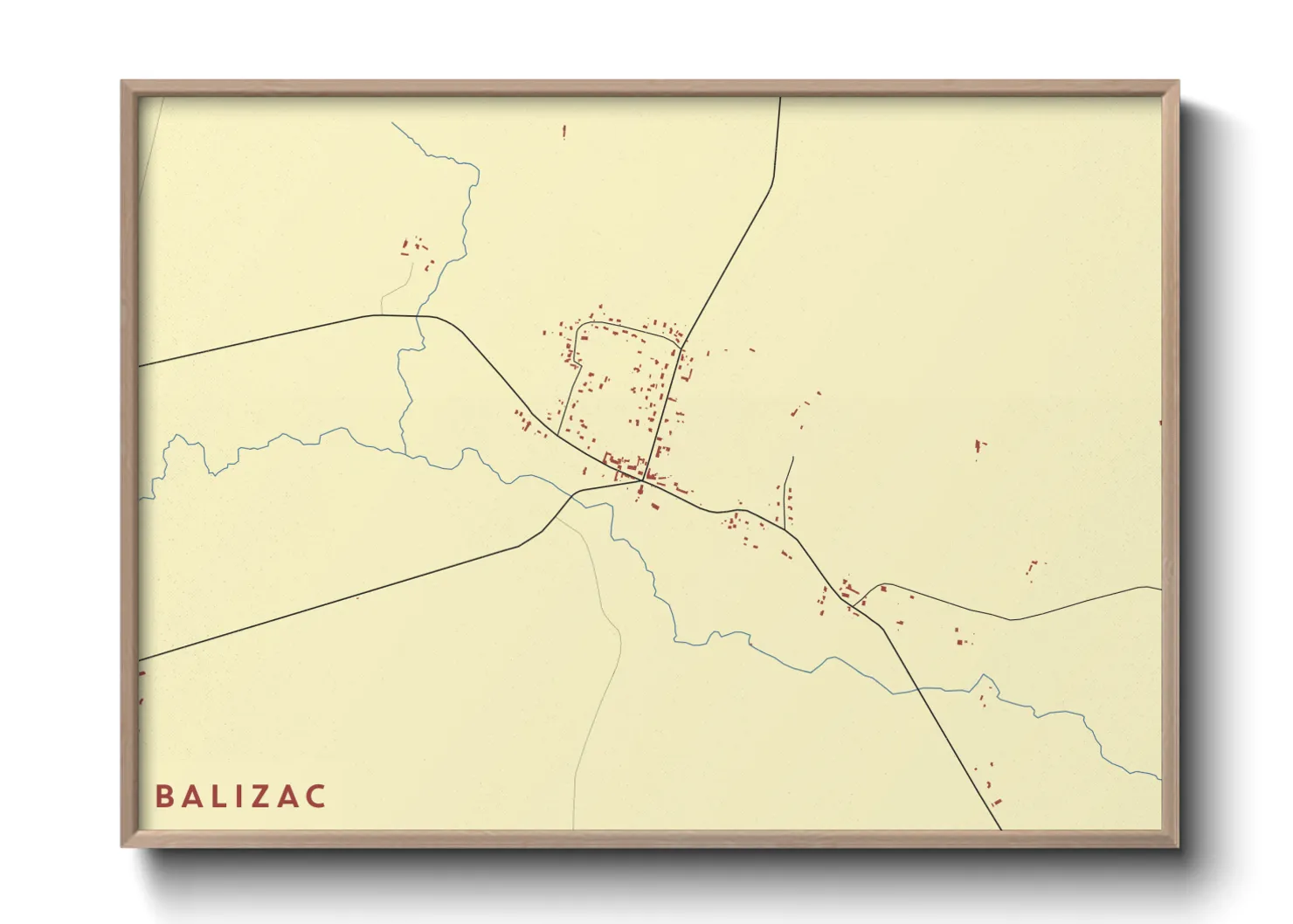 Une affiche de carte sur Balizac