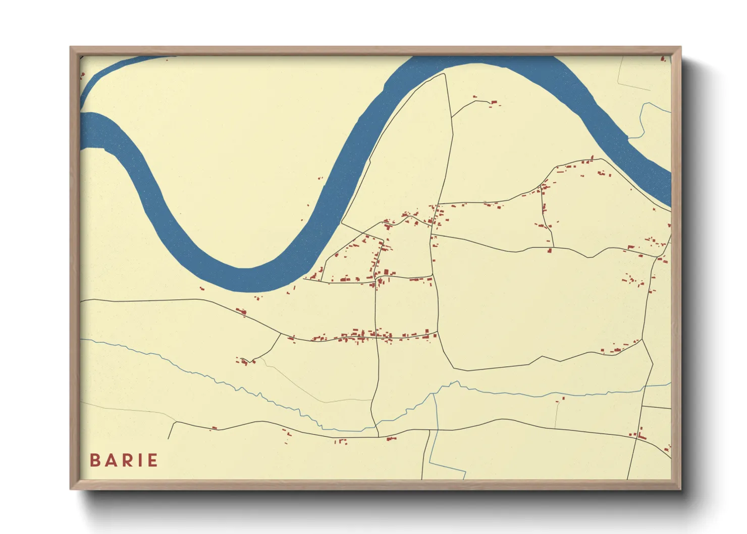 Une affiche de carte sur Barie