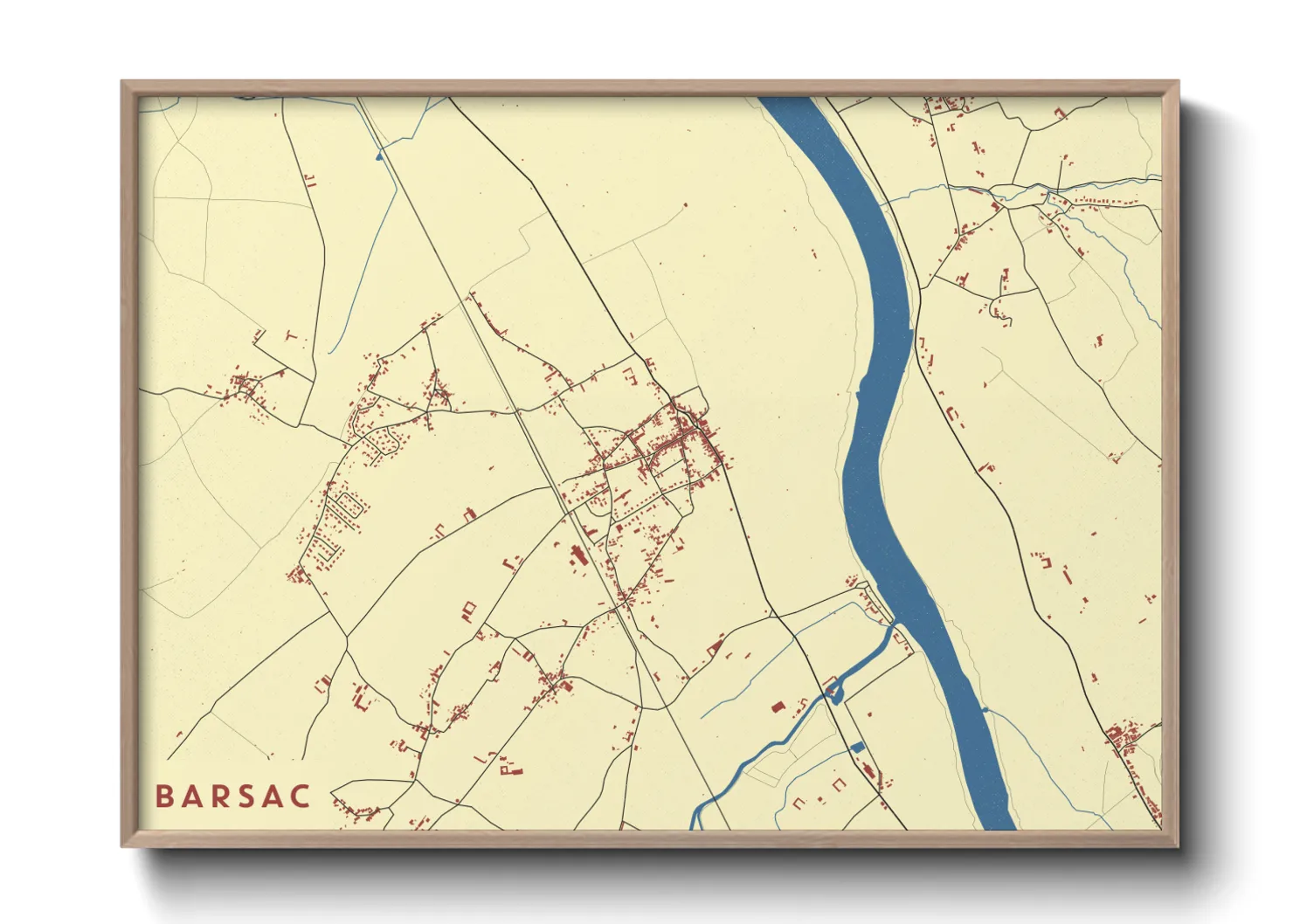 Une affiche de carte sur Barsac