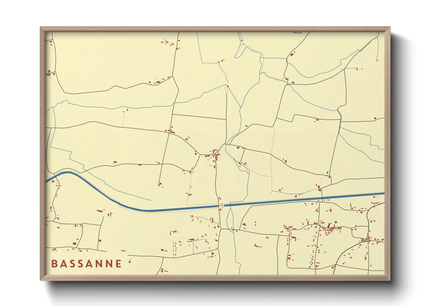 Une affiche de carte sur Bassanne