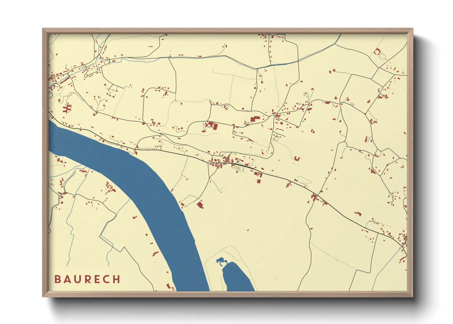 Une affiche de carte sur Baurech