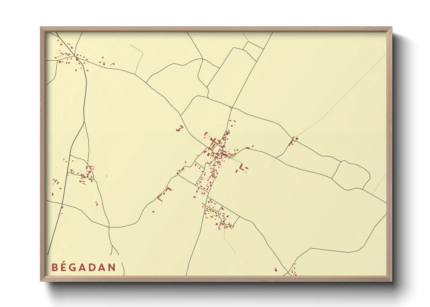 Une affiche de carte sur Bégadan