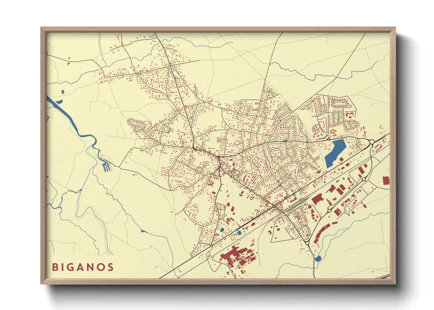 Une affiche de carte sur Biganos