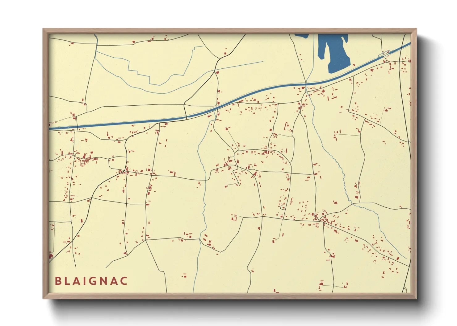 Une affiche de carte sur Blaignac