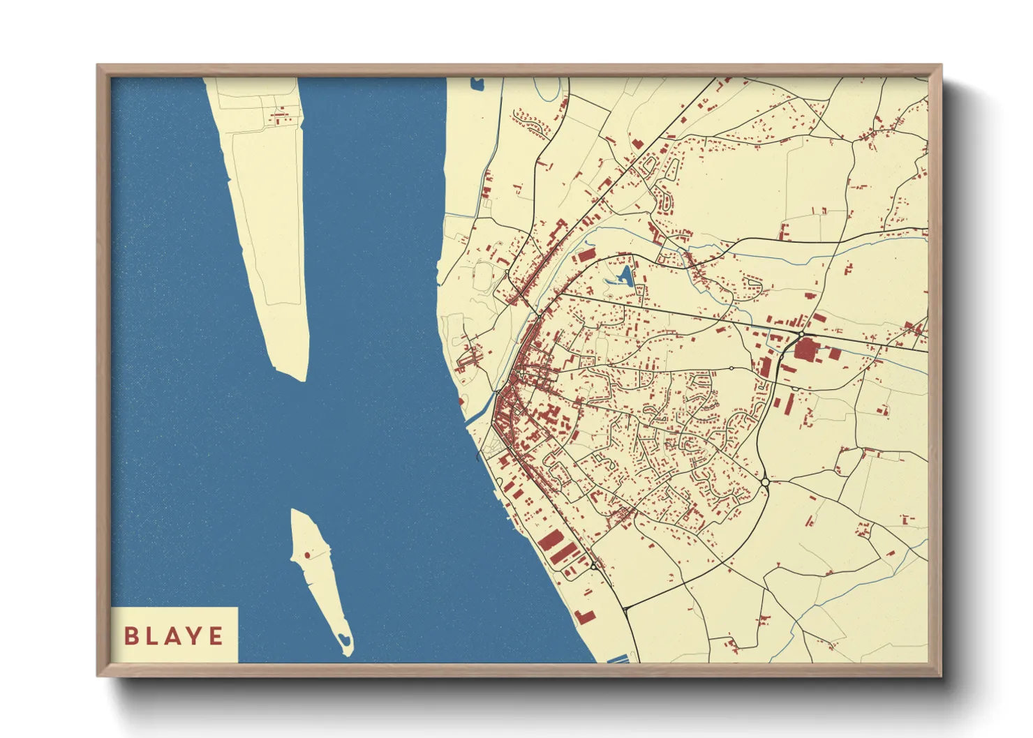 Une affiche de carte sur Blaye