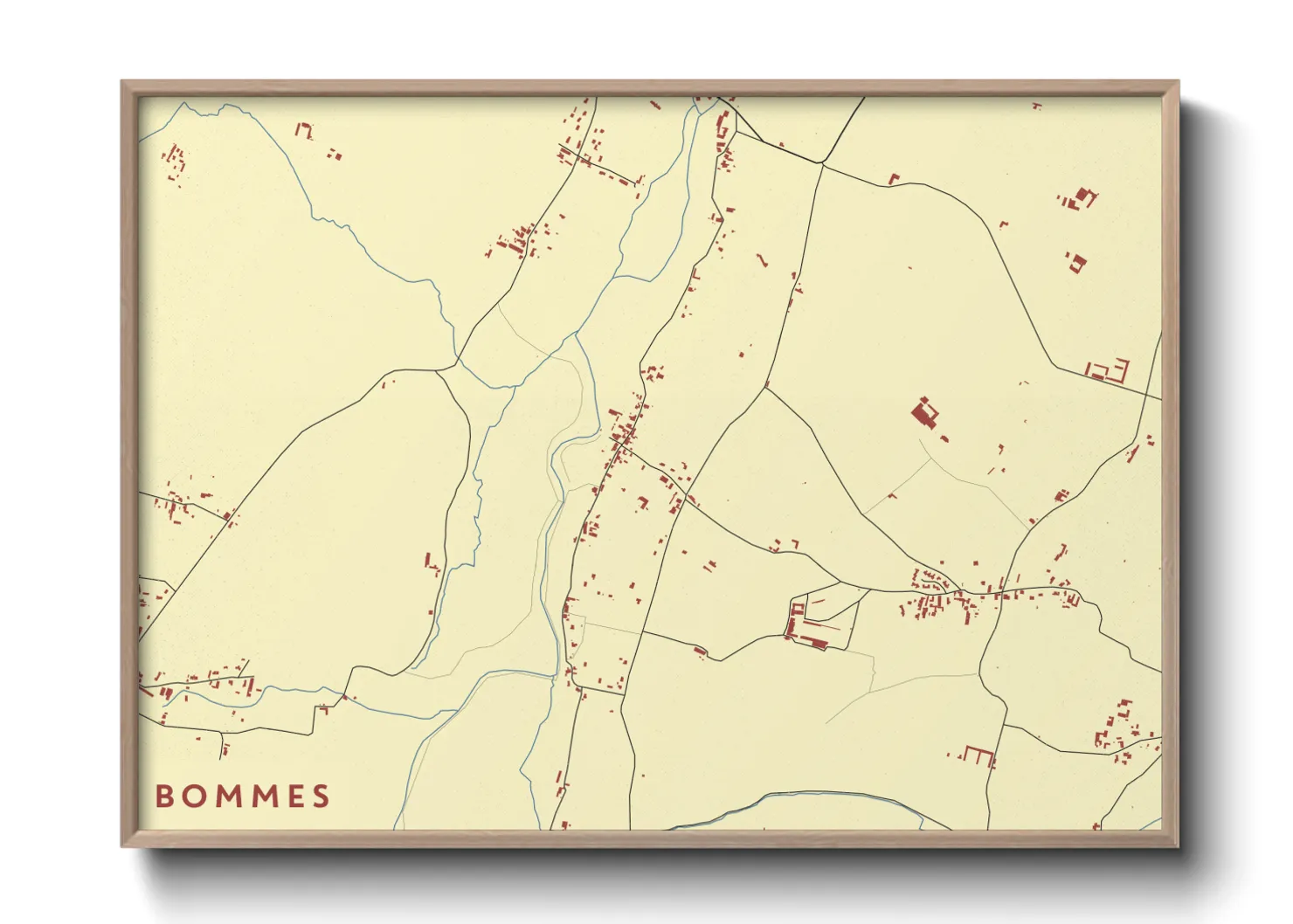 Une affiche de carte sur Bommes