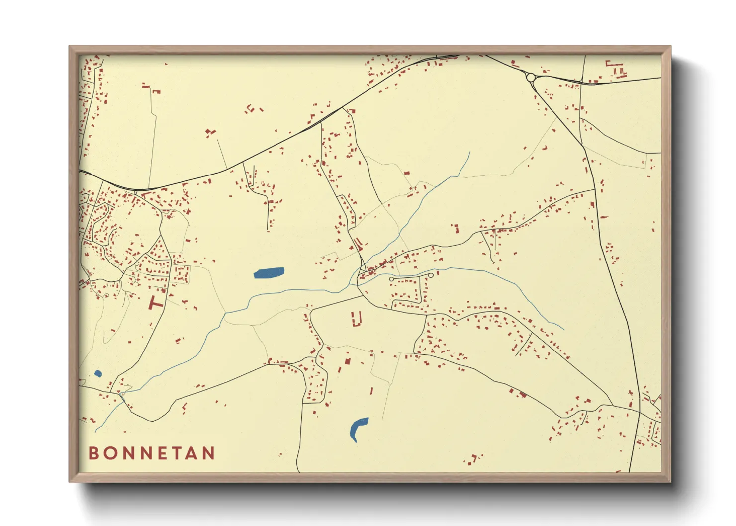 Une affiche de carte sur Bonnetan
