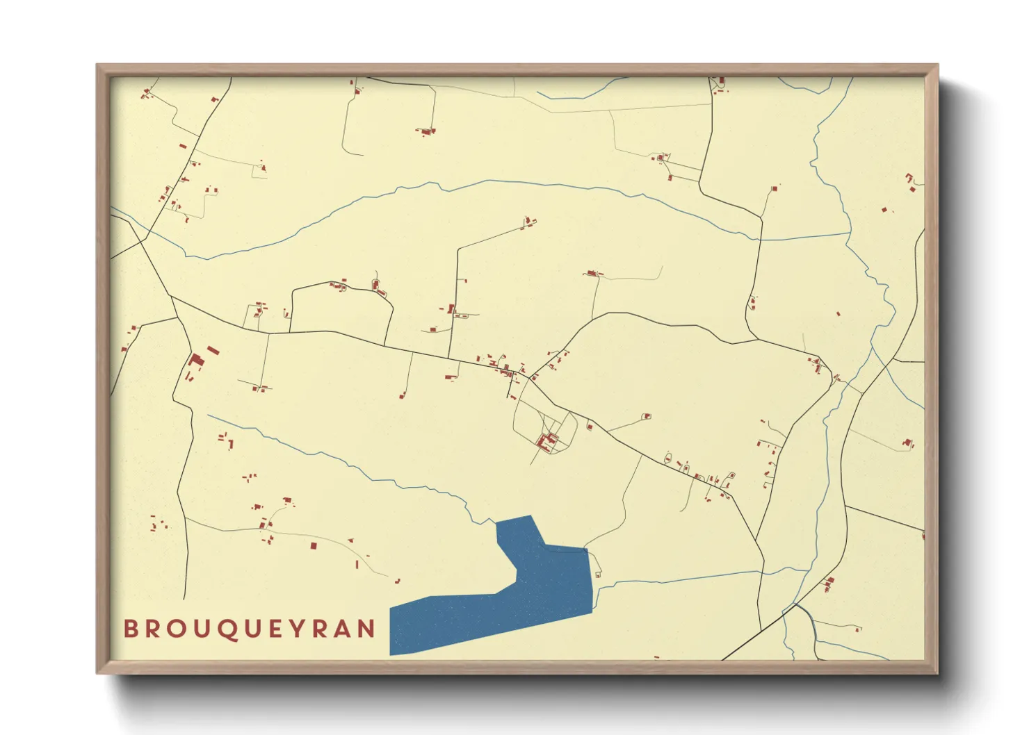 Une affiche de carte sur Brouqueyran