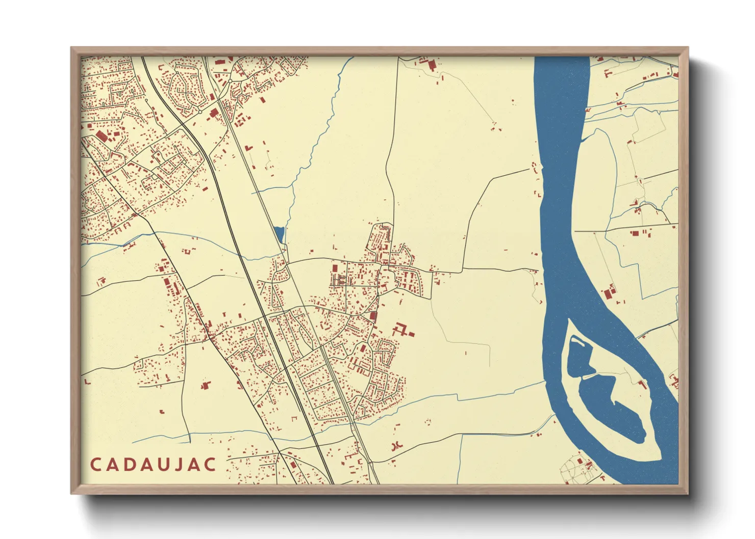 Une affiche de carte sur Cadaujac