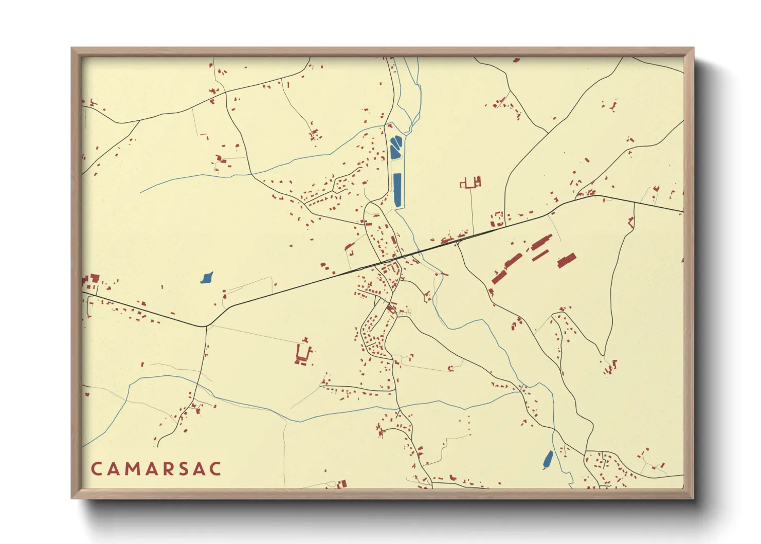 Une affiche de carte sur Camarsac