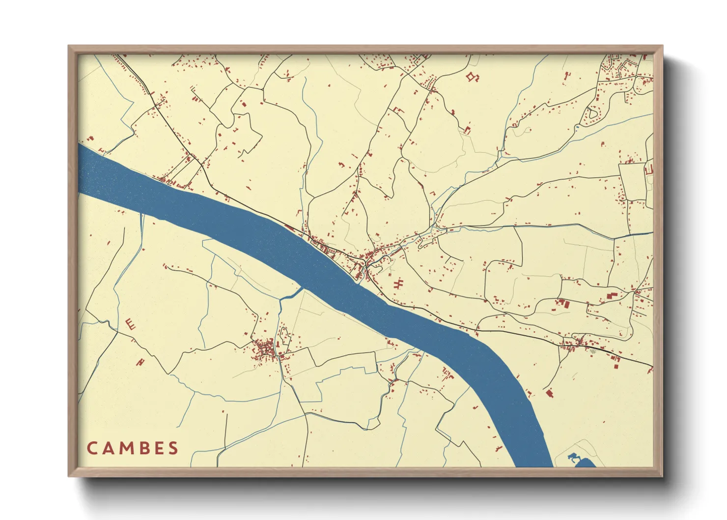 Une affiche de carte sur Cambes