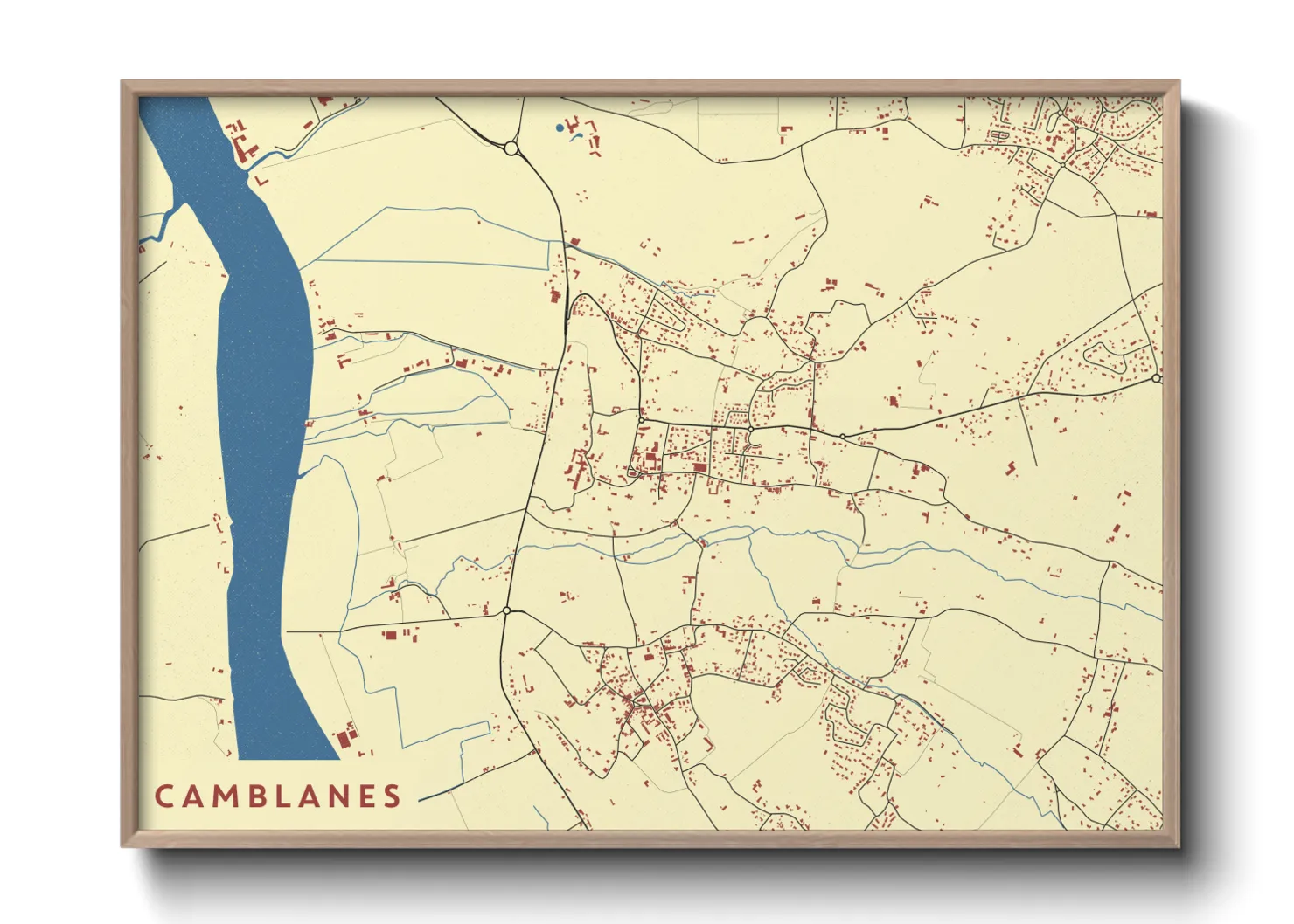 Une affiche de carte sur Camblanes