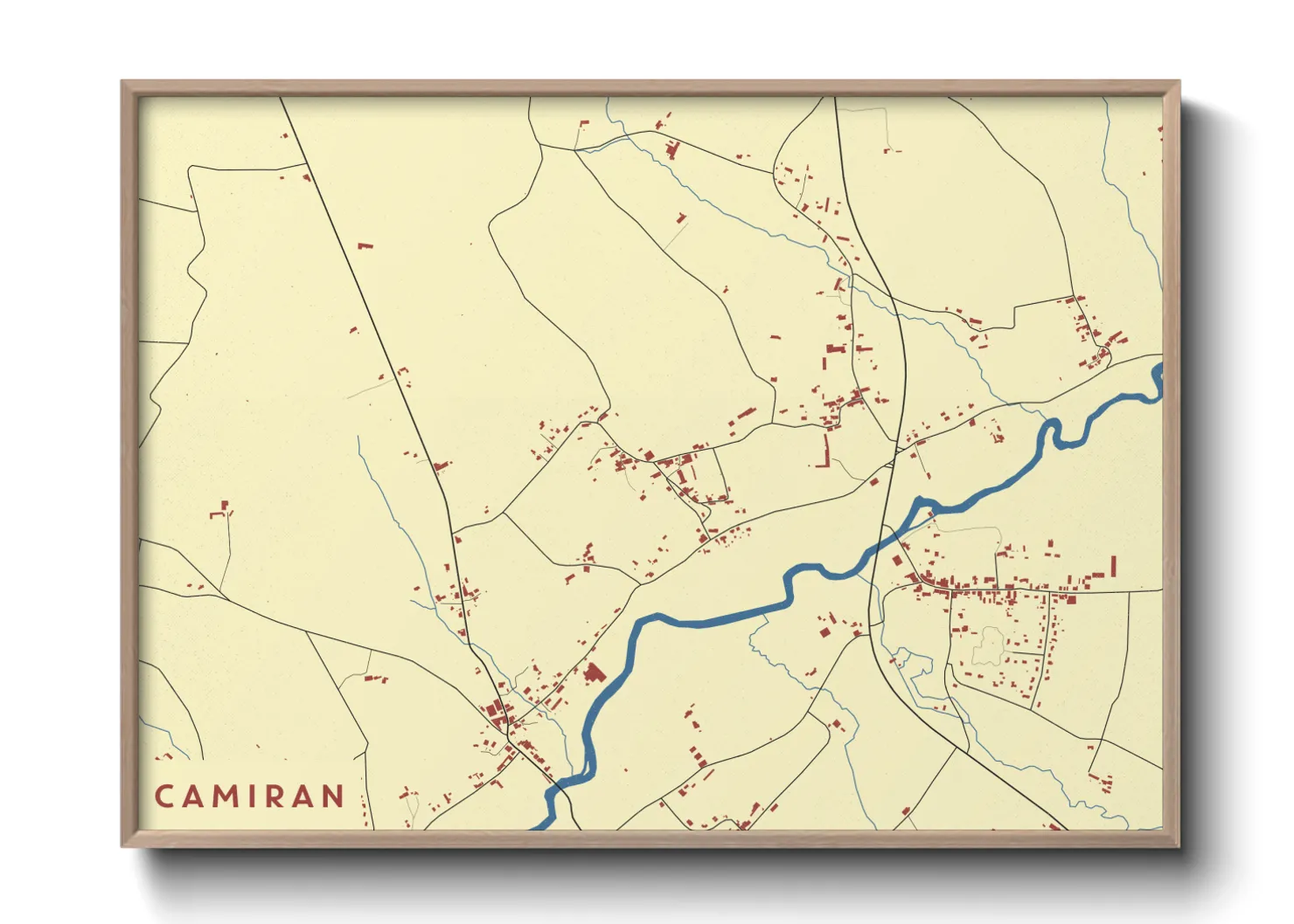 Une affiche de carte sur Camiran