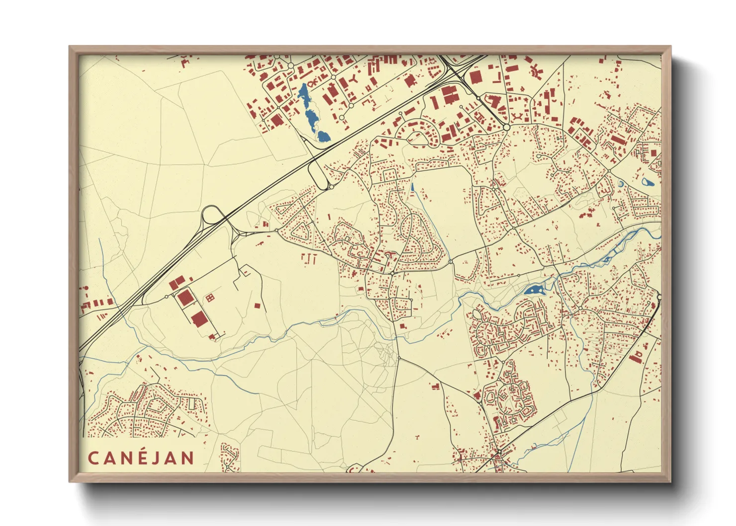 Une affiche de carte sur Canéjan