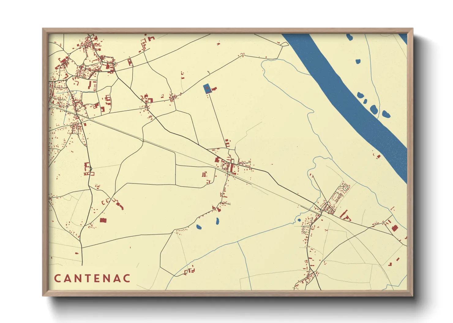 Une affiche de carte sur Cantenac