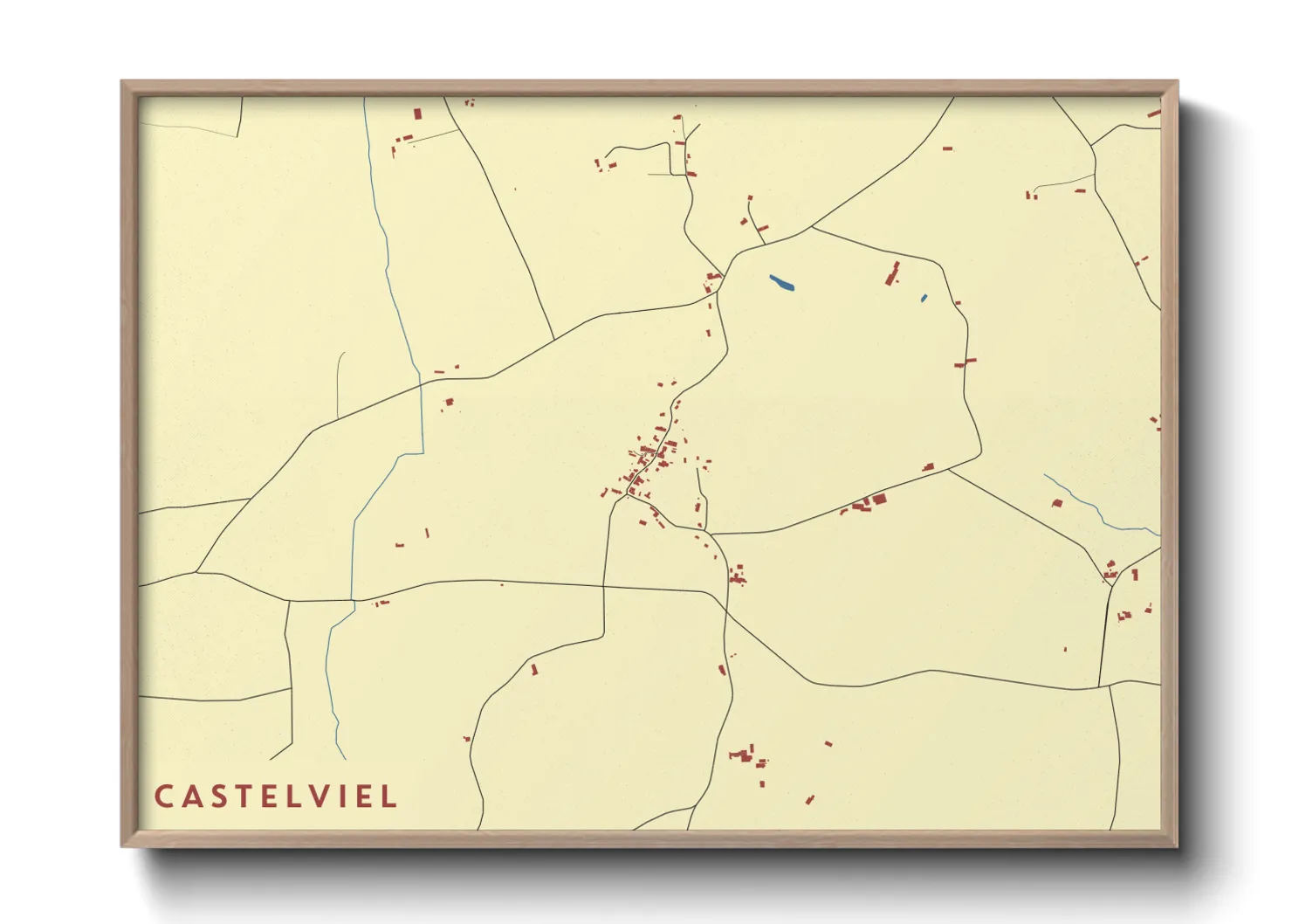 Une affiche de carte sur Castelviel