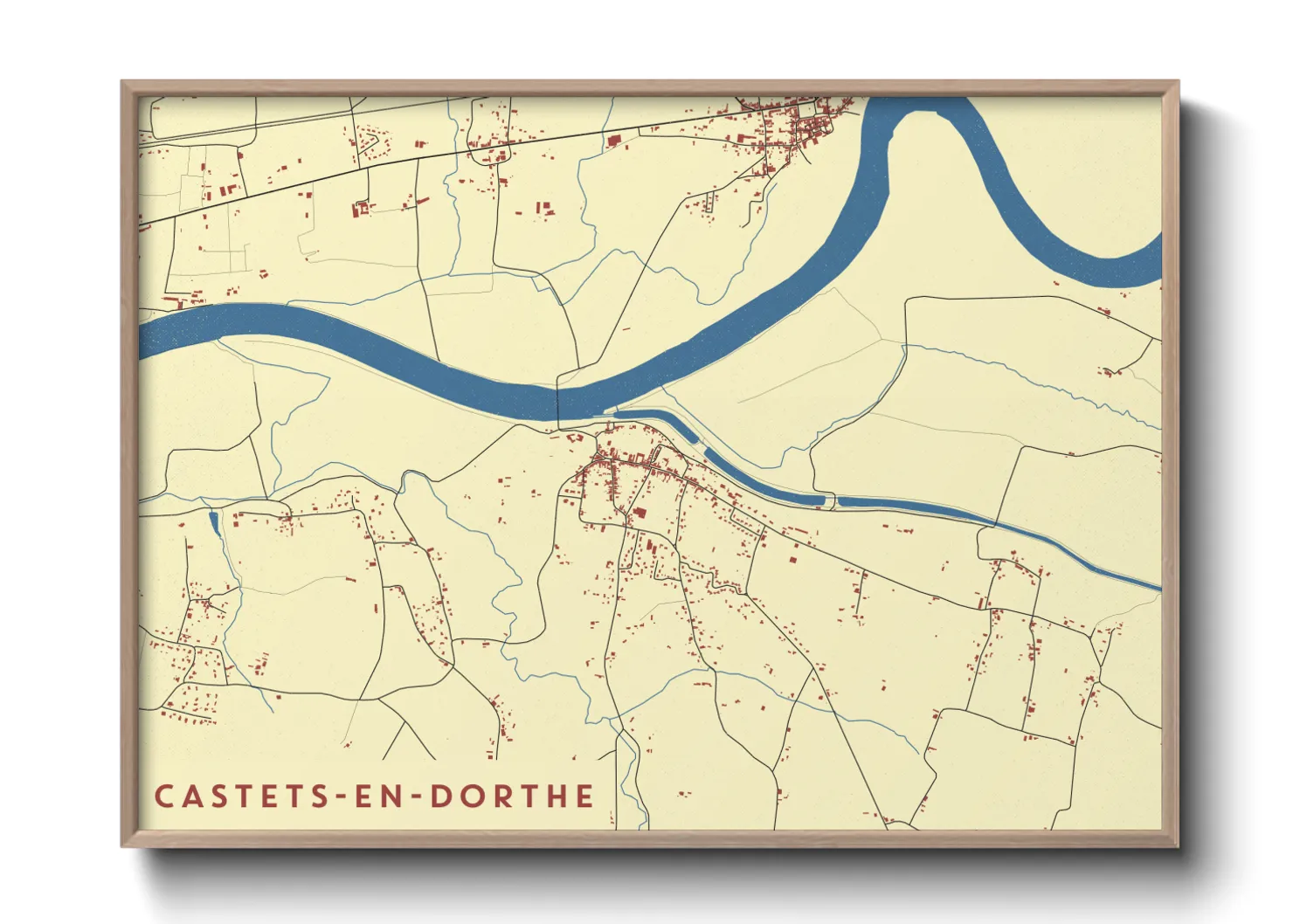 Une affiche de carte sur Castets-en-Dorthe