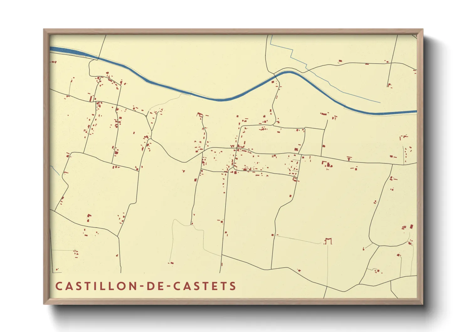 Une affiche de carte sur Castillon-de-Castets