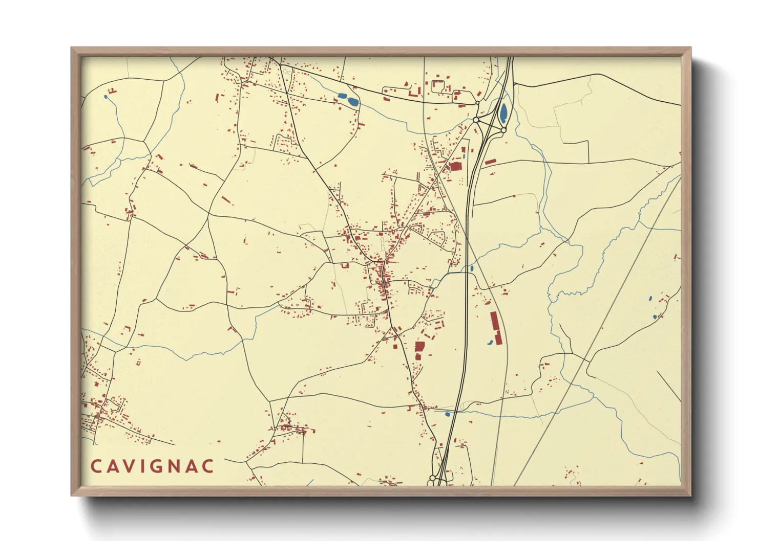 Une affiche de carte sur Cavignac