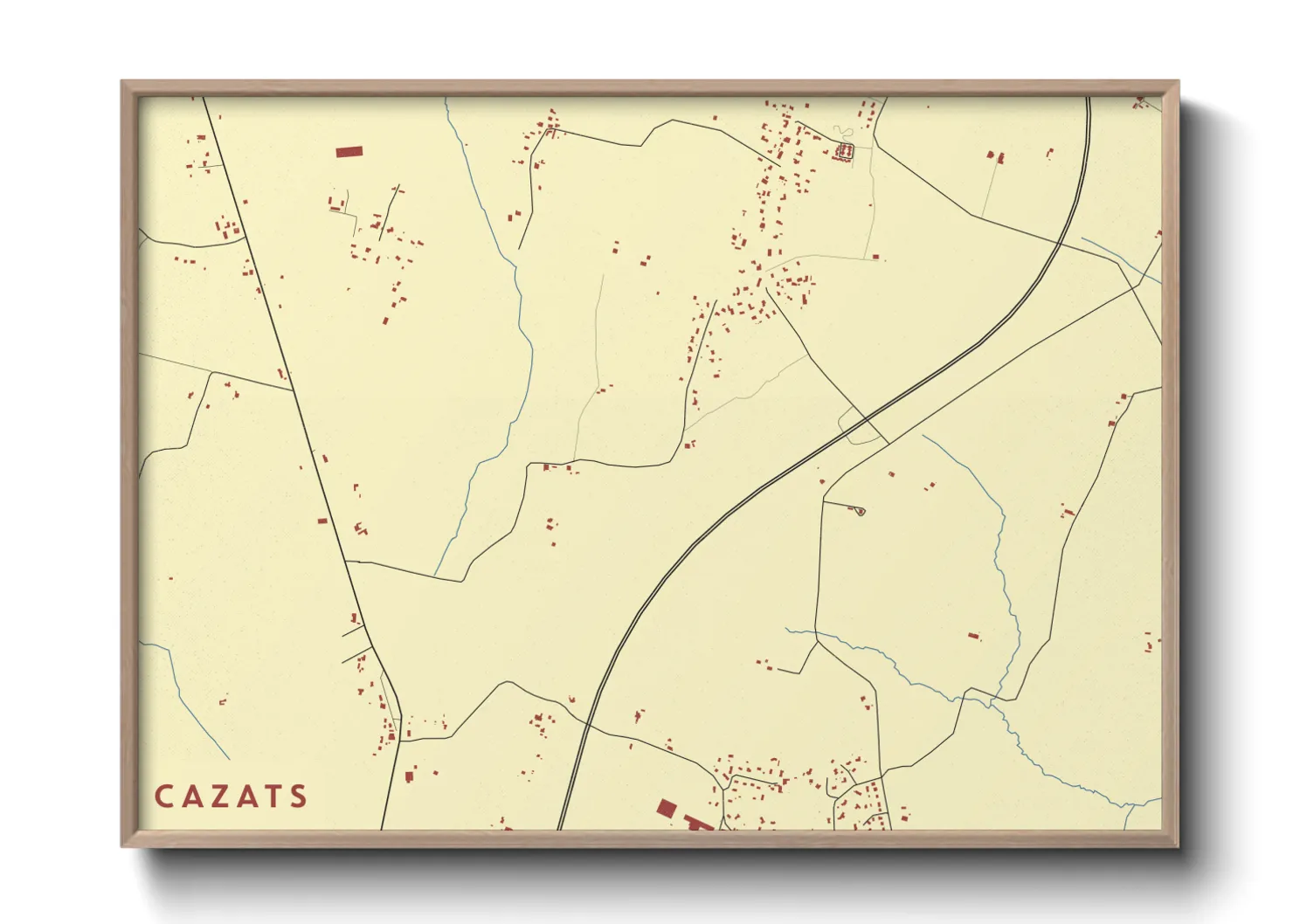 Une affiche de carte sur Cazats