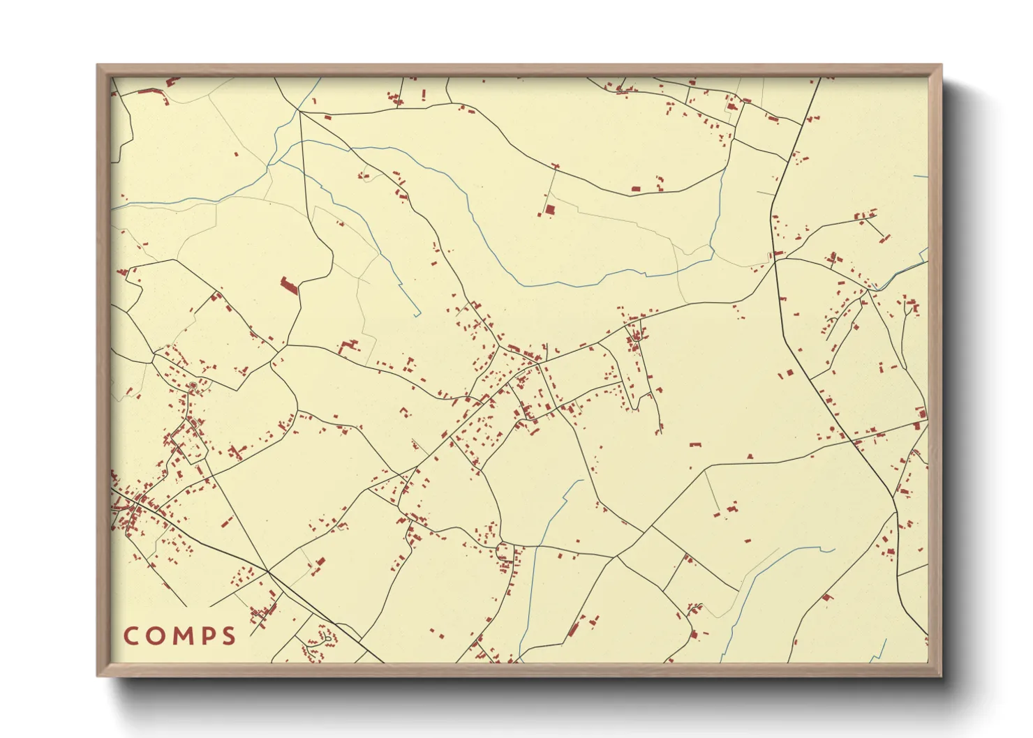 Une affiche de carte sur Comps