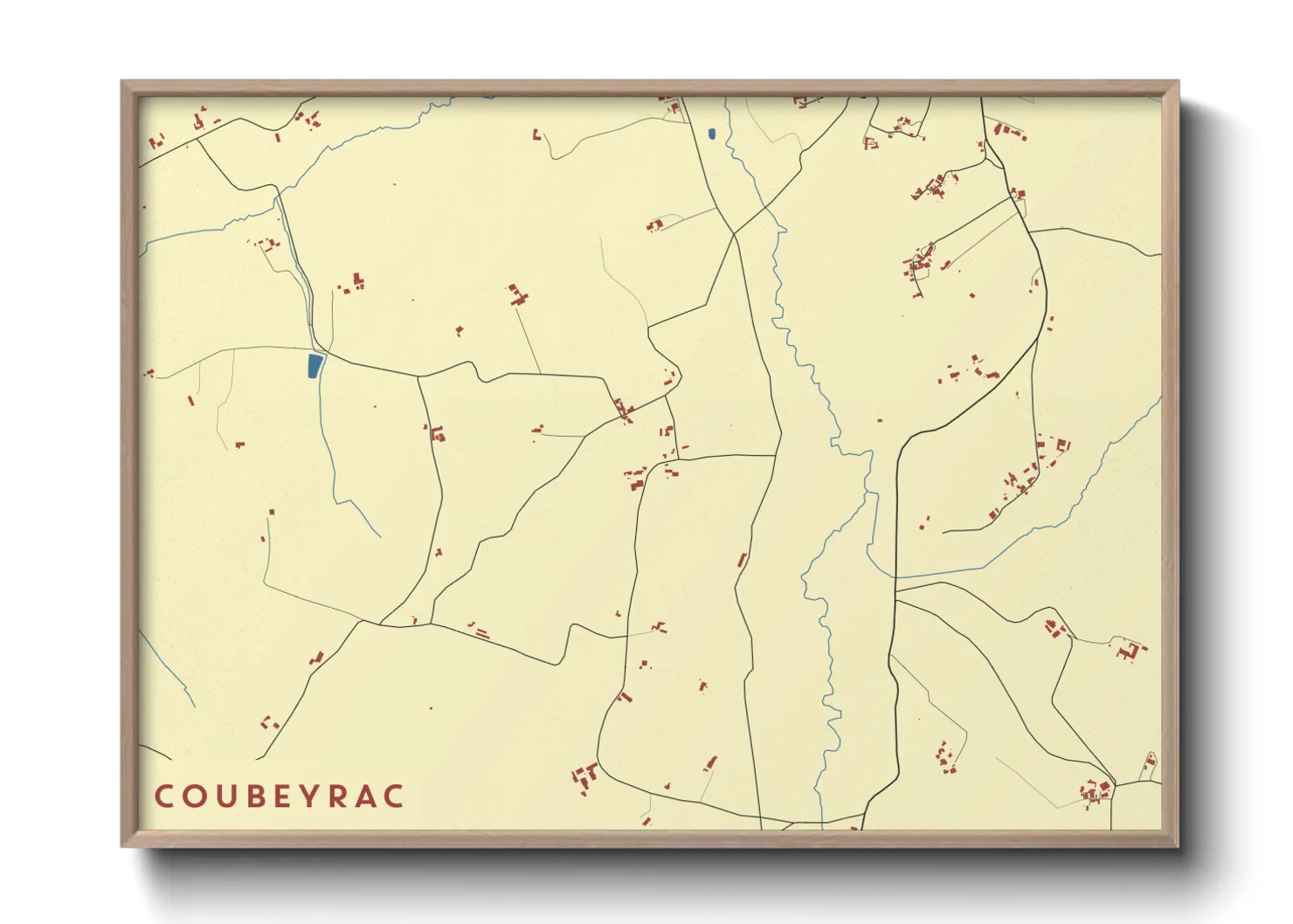 Une affiche de carte sur Coubeyrac