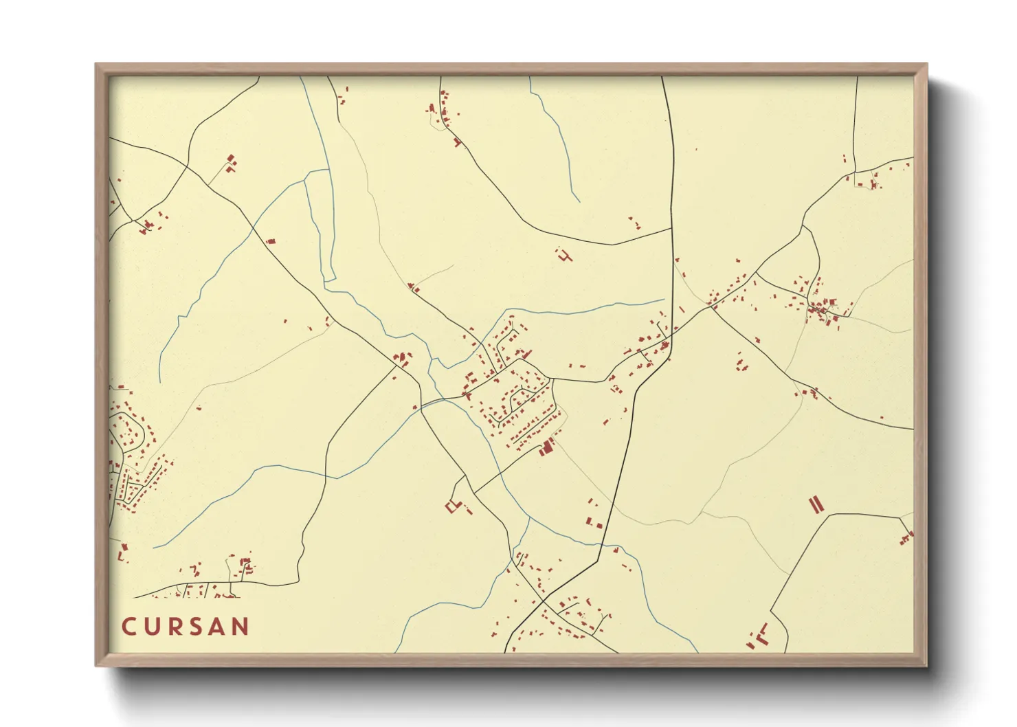 Une affiche de carte sur Cursan