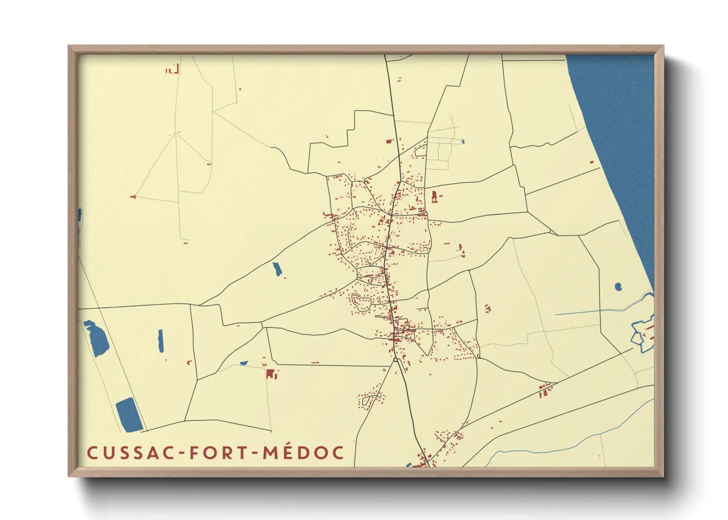 Une affiche de carte sur Cussac-Fort-Médoc