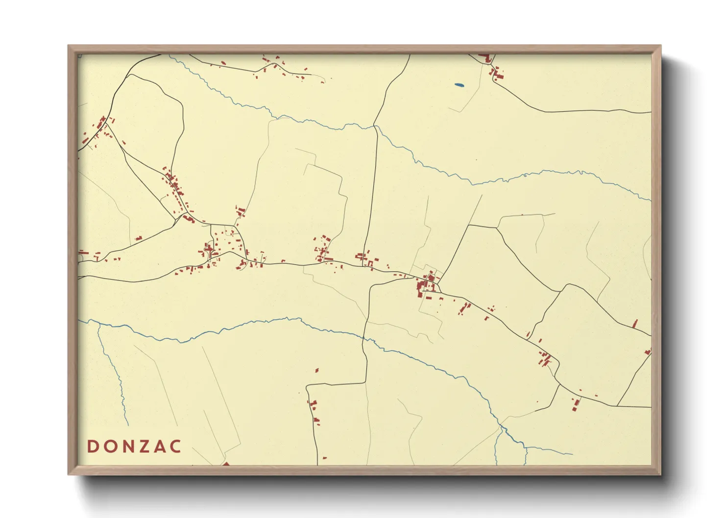 Une affiche de carte sur Donzac