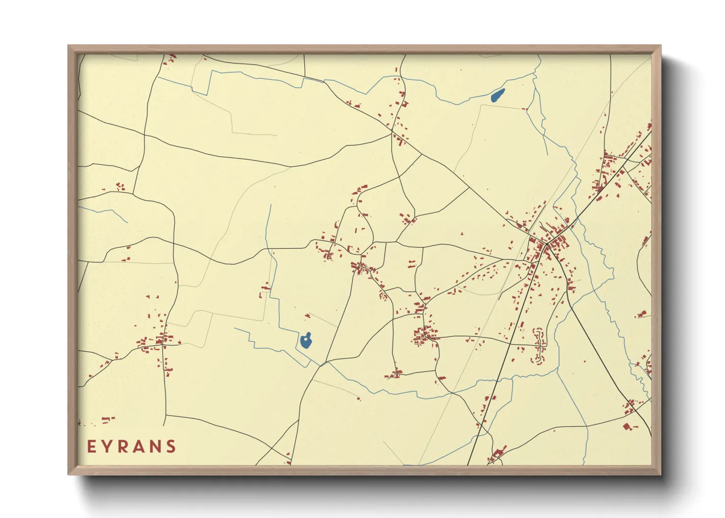 Une affiche de carte sur Eyrans