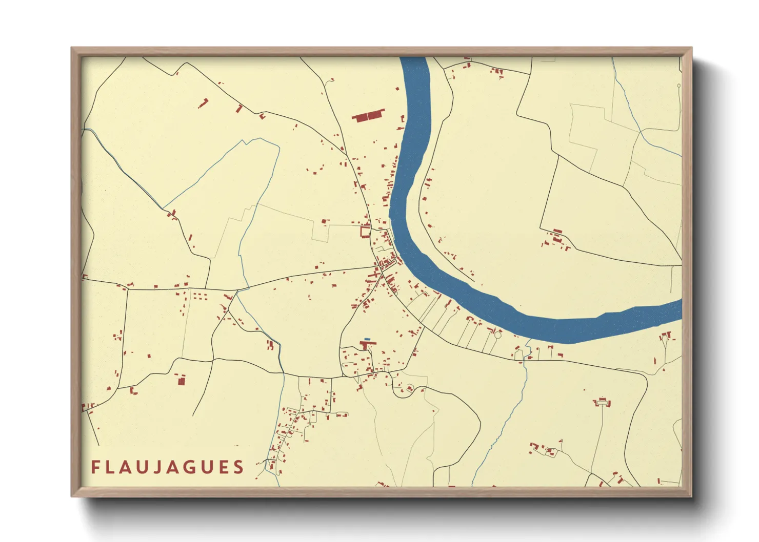 Une affiche de carte sur Flaujagues