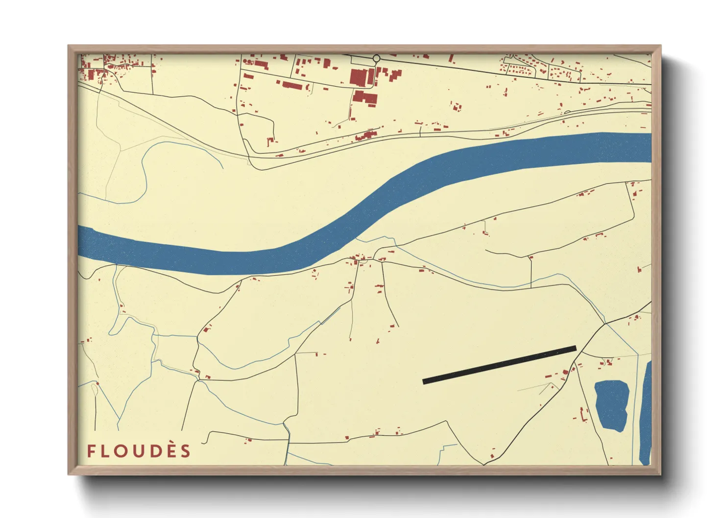 Une affiche de carte sur Floudès