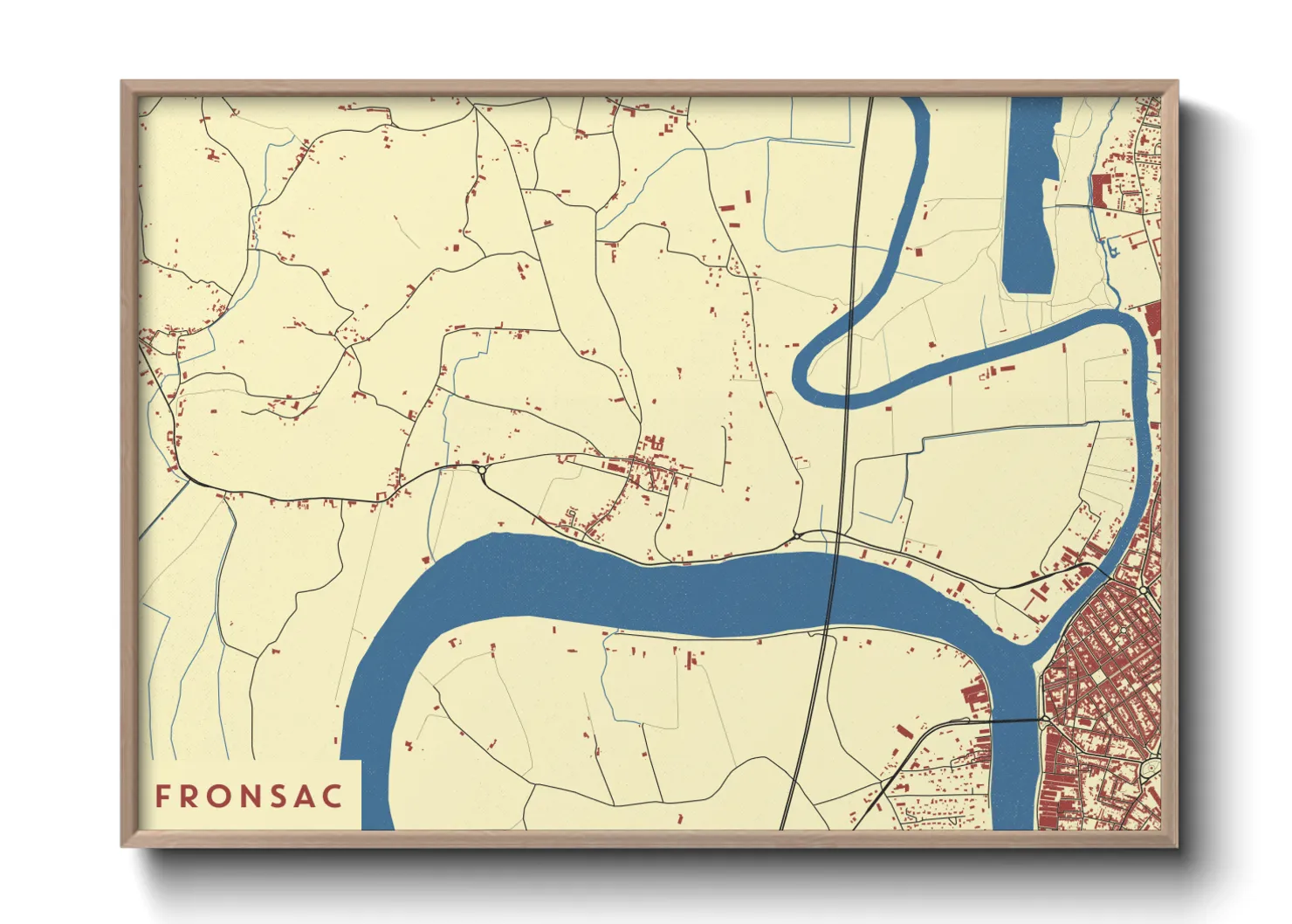 Une affiche de carte sur Fronsac