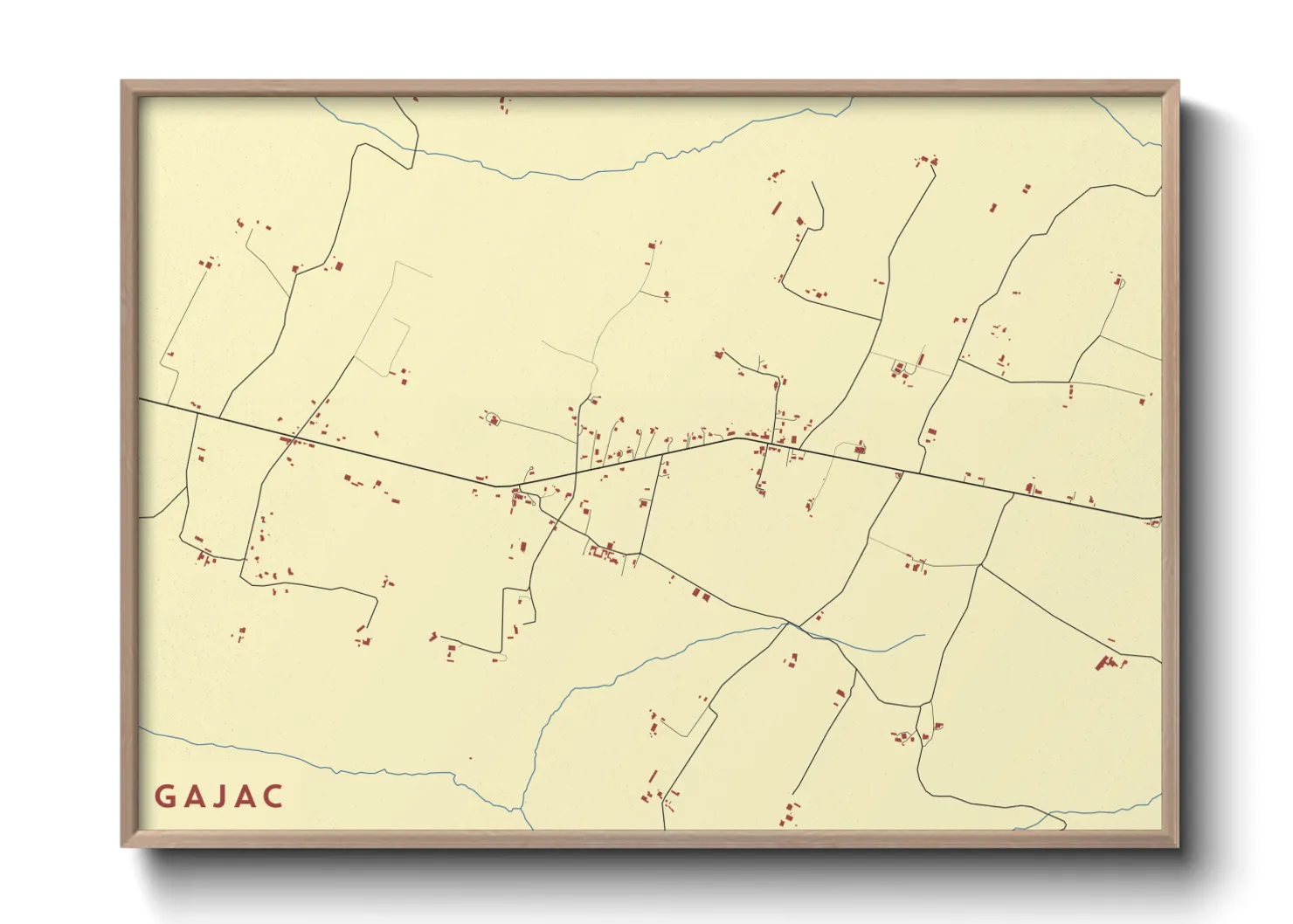 Une affiche de carte sur Gajac