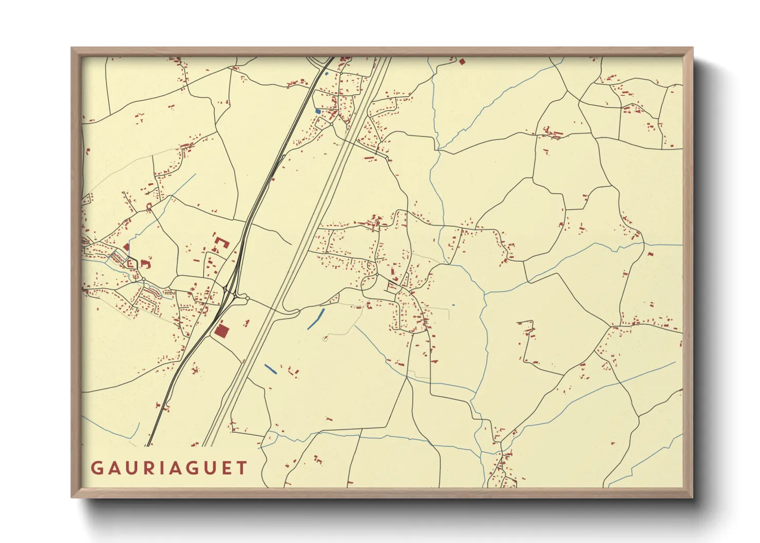 Une affiche de carte sur Gauriaguet