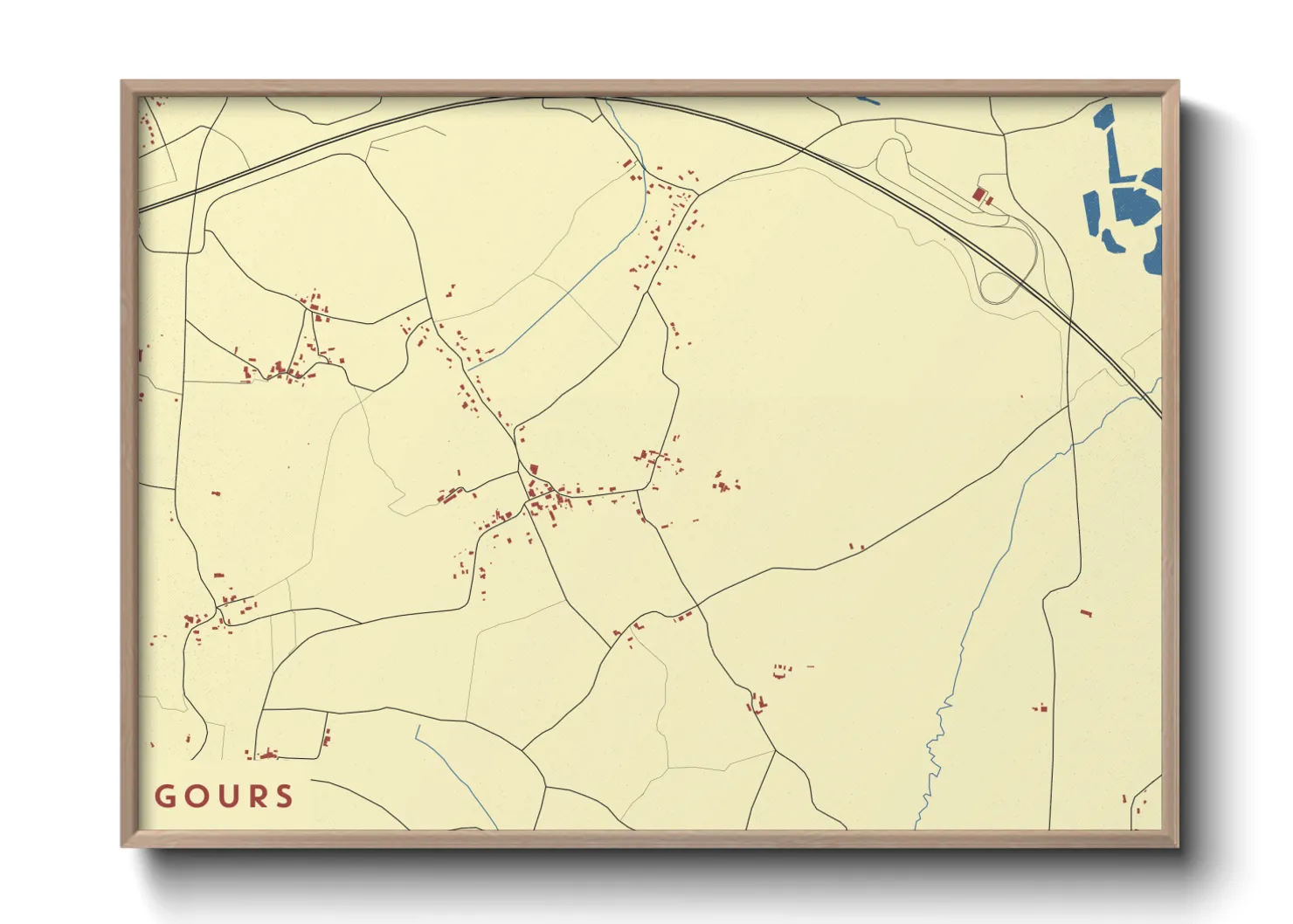 Une affiche de carte sur Gours