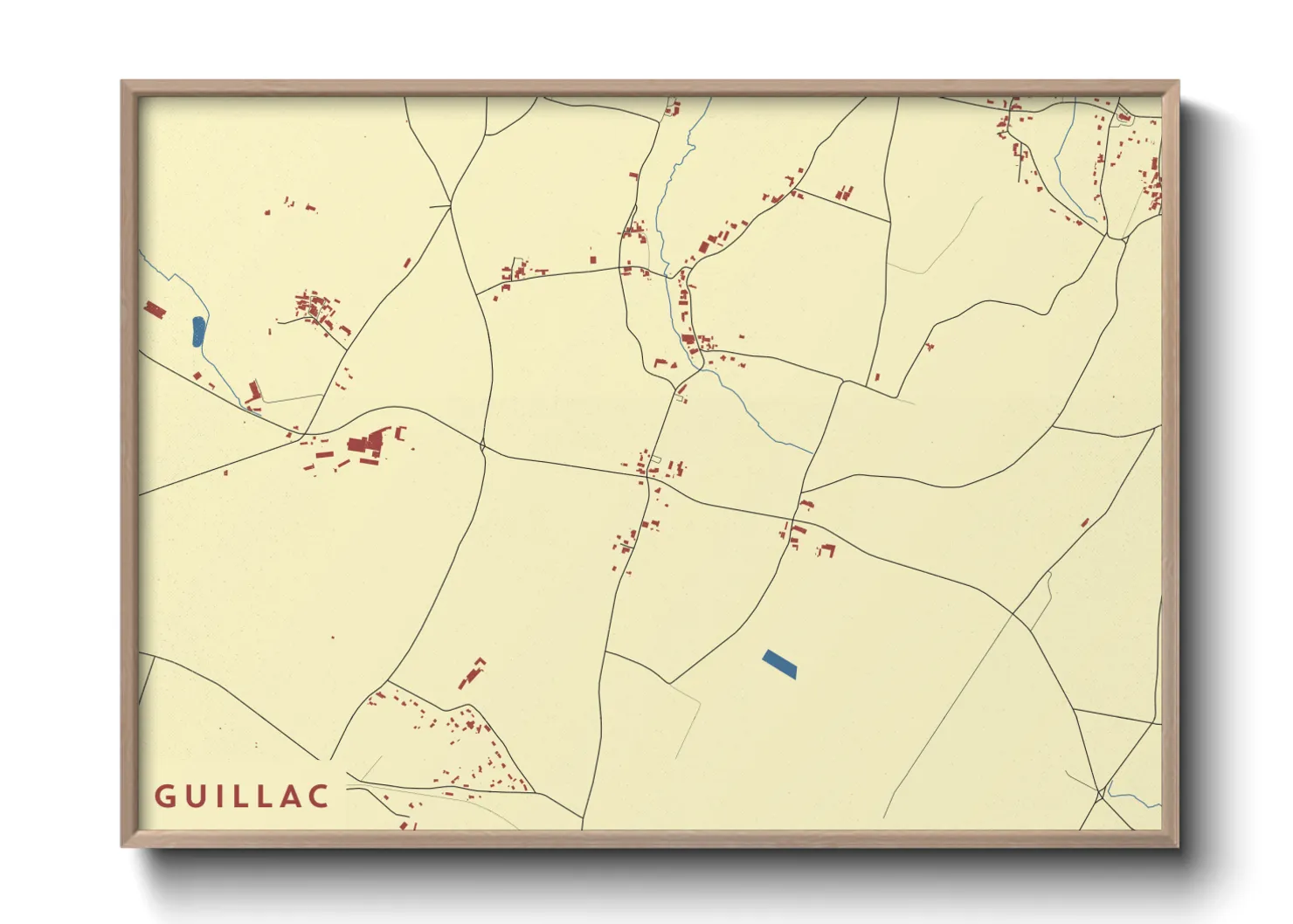 Une affiche de carte sur Guillac