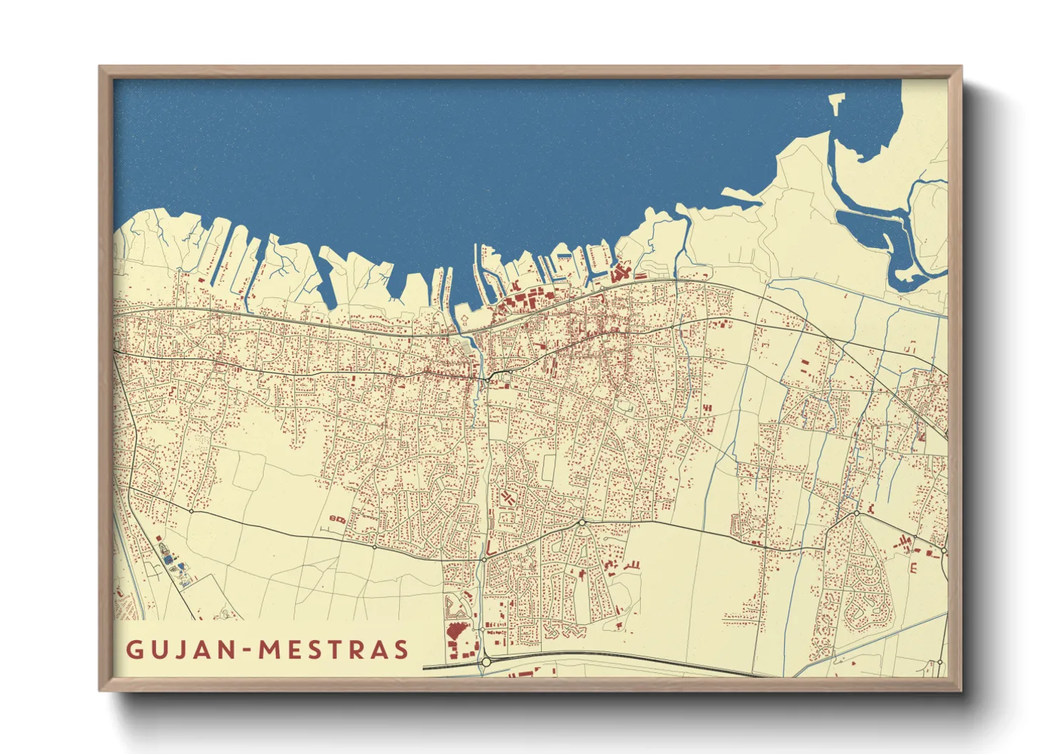 Une affiche de carte sur Gujan-Mestras