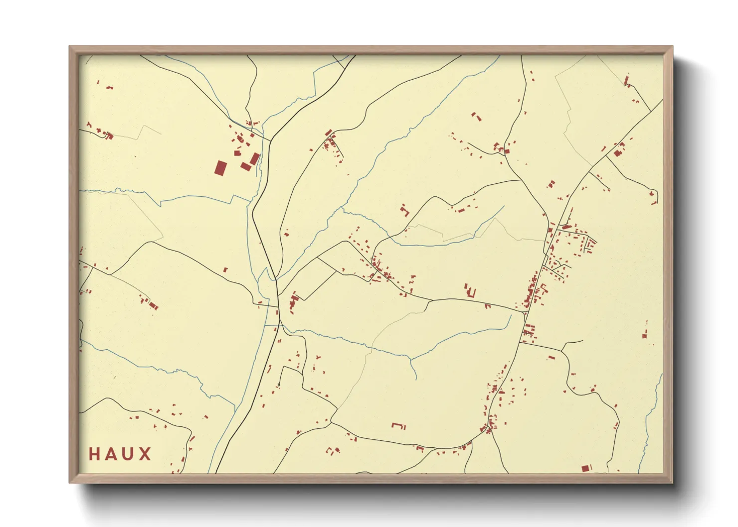 Une affiche de carte sur Haux