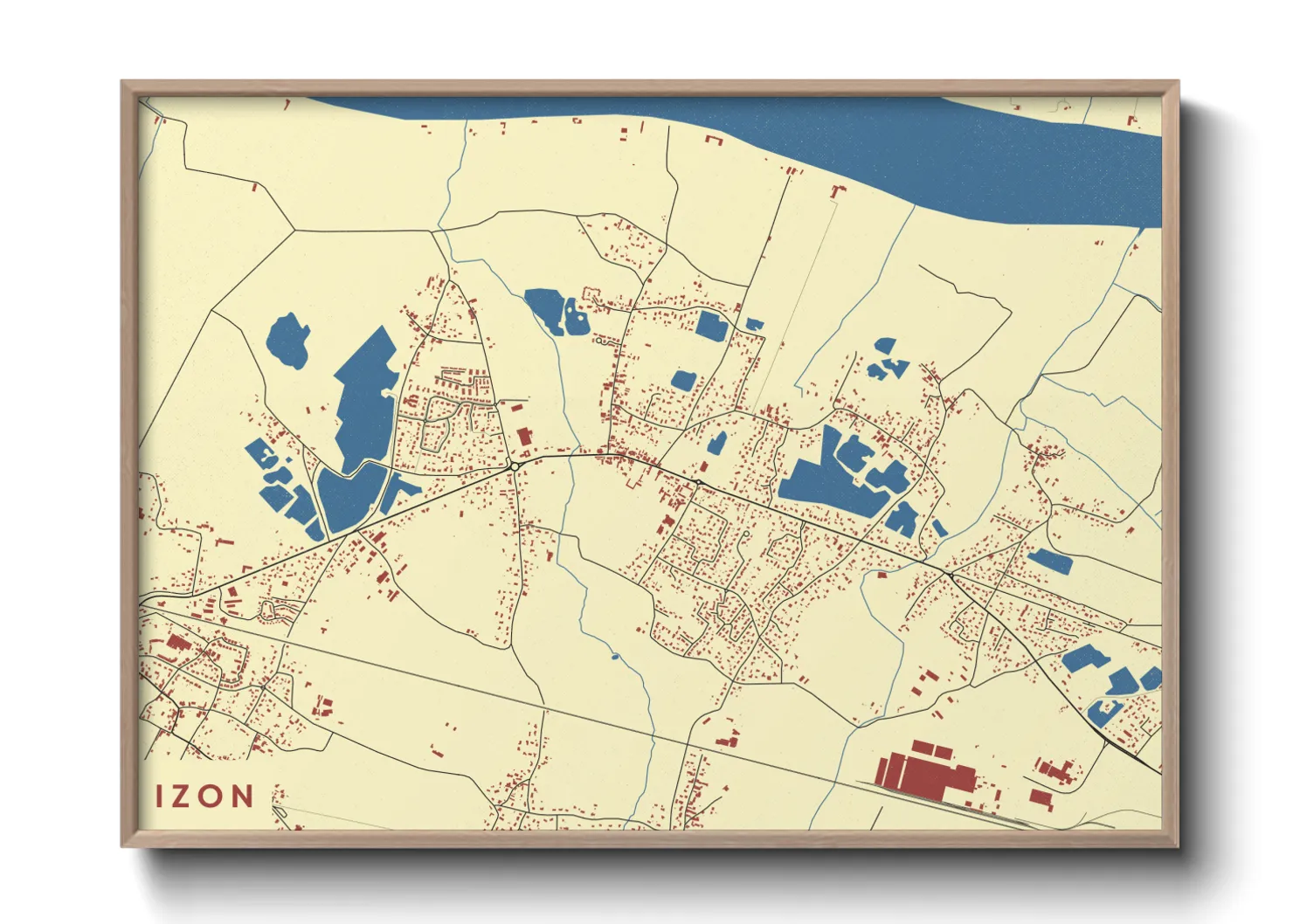 Une affiche de carte sur Izon