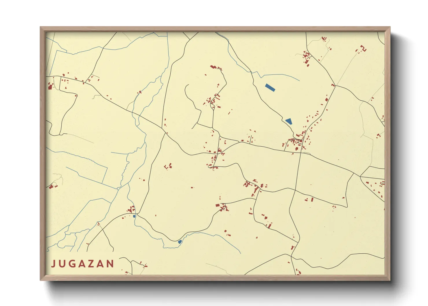 Une affiche de carte sur Jugazan