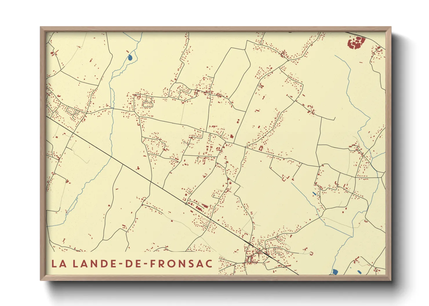 Une affiche de carte sur La Lande-de-Fronsac