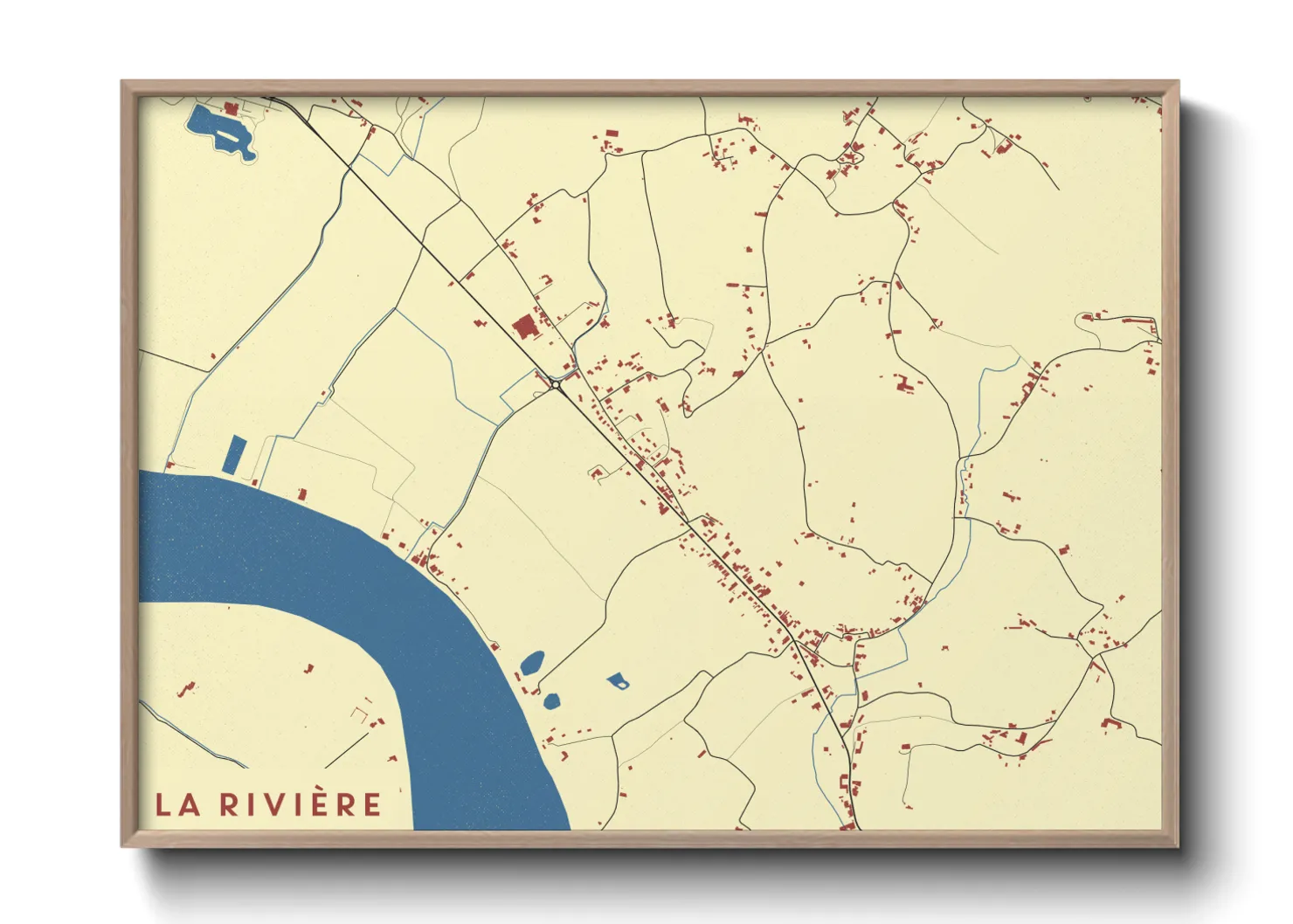 Une affiche de carte sur La Rivière